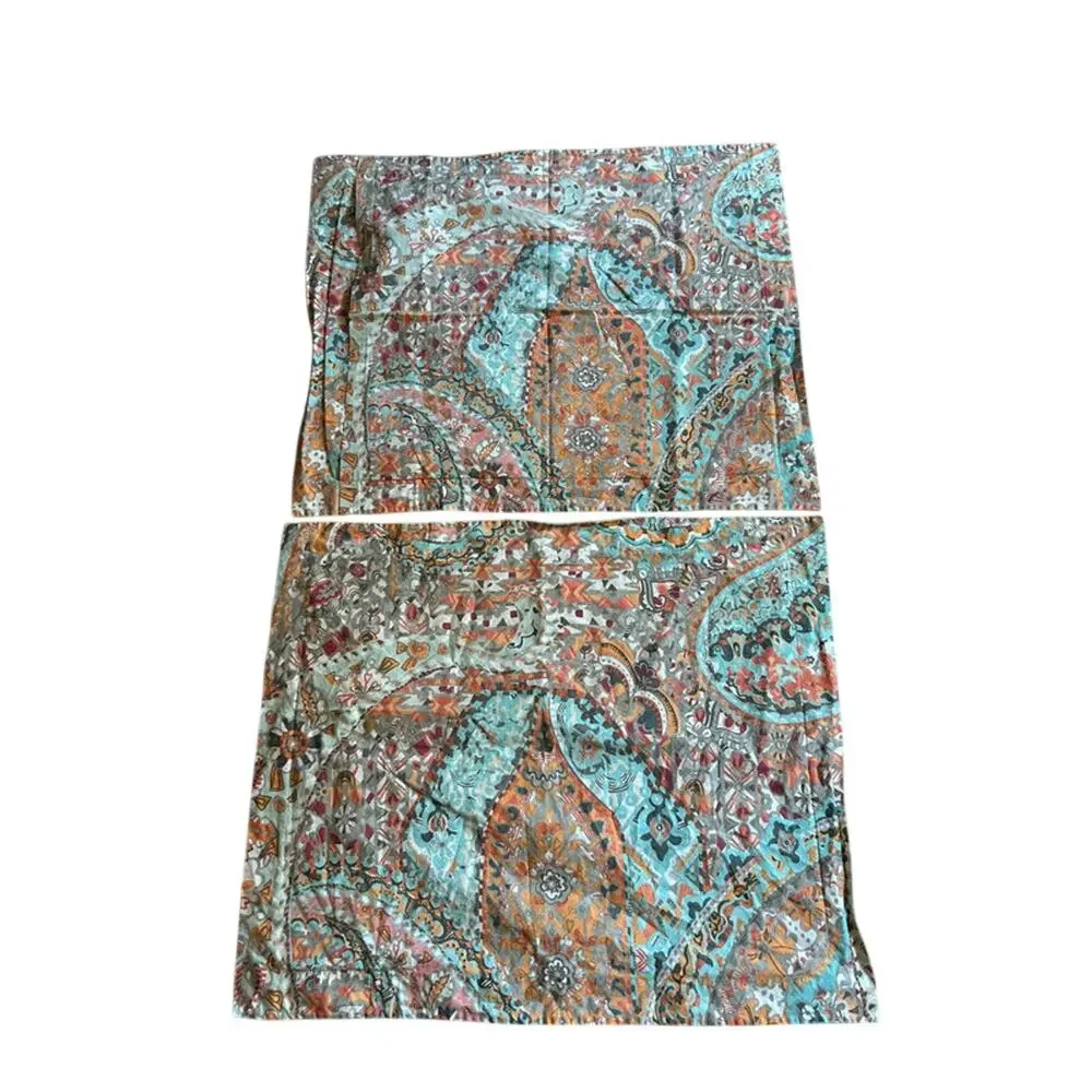 Pottery Barn F/Q Organic Cotton Paloma Paisley Duvet Cover 2 Standard Shams Bed